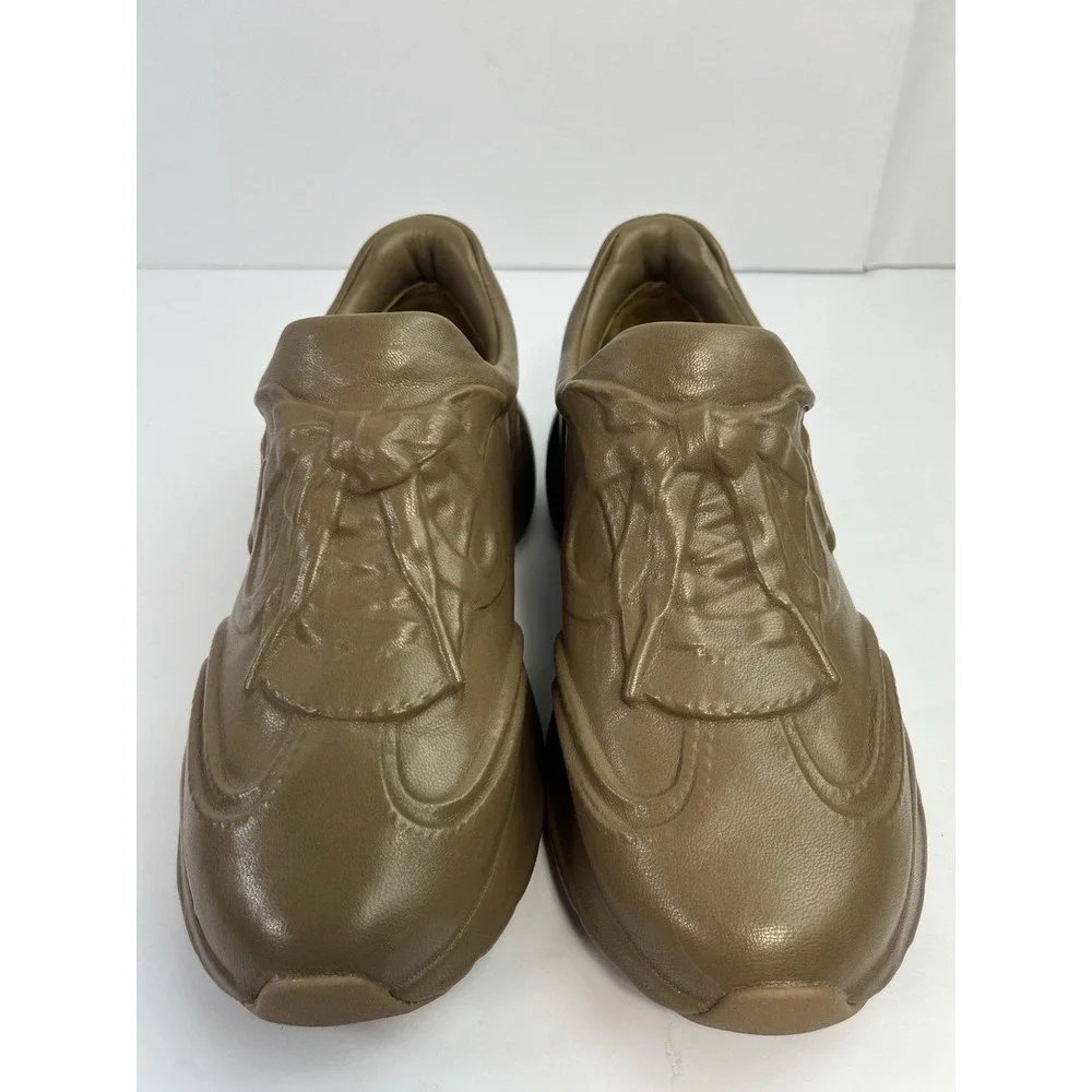 Tory Burch Good Luck X-ray Trainer Leather Brown Size 7.5M - MSRP: $398